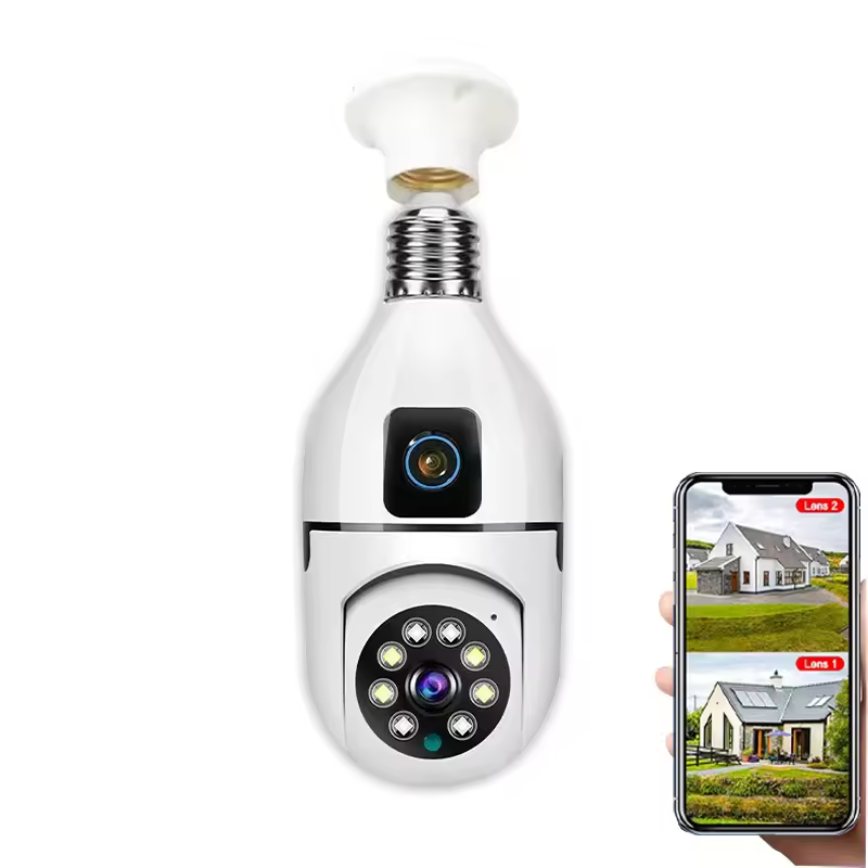 Cámara tipo Foco Wifi 360° Doble lente Full HD