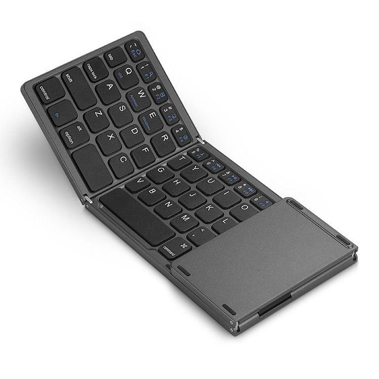 Mini Teclado Inalámbrico Plegable Bluetooth Con Touch Pad